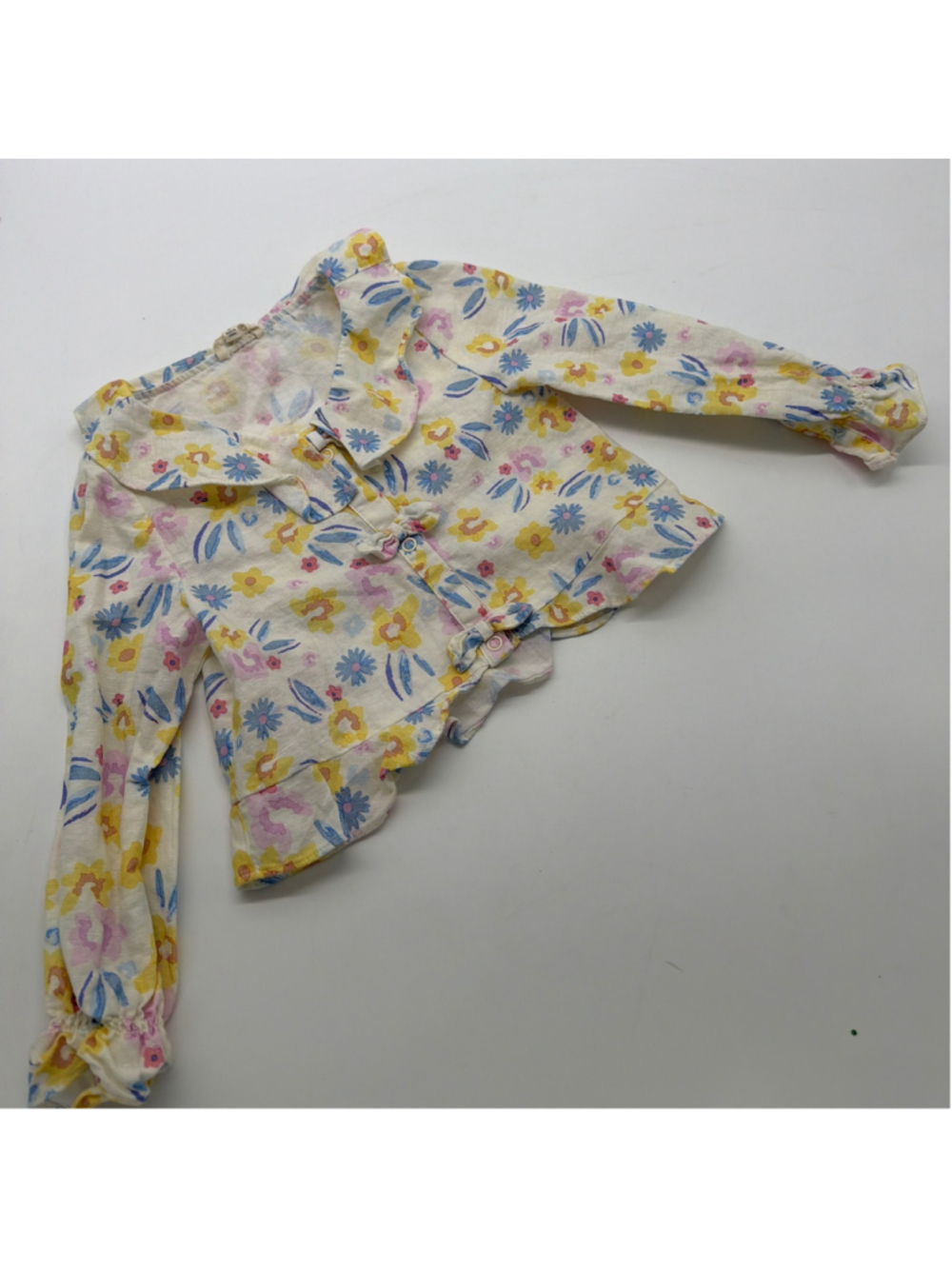 Finding Foxtale Floral Blouse Size 3T Beige Yellow